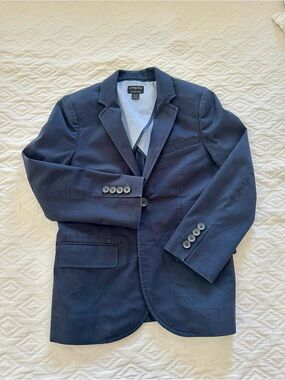 Boys Crewcuts Thompson Suit Navy Cotton-Blend size 6-7